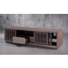 Furnitech Oliver 82" Oak Media Console In A Stunning Coastal Grey Finish - angled 2