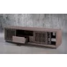 Furnitech Oliver 82" Oak Media Console In A Stunning Coastal Grey Finish - angled 2 - Furnitech Oliver 82" Oak Media Console In A Stunning Coastal Grey Finish - angled 2