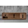 Furnitech Oliver 82" Oak Media Console In A Stunning Coastal Grey Finish - back - Furnitech Oliver 82" Oak Media Console In A Stunning Coastal Grey Finish - back