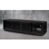 Furnitech Oliver 82" Oak Media Console In An Ebony Finish - angled - Furnitech Oliver 82" Oak Media Console In An Ebony Finish - angled