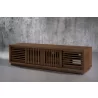 Furnitech Oliver 82" Oak Media Console In An Brown Finish - angled  - Furnitech Oliver 82" Oak Media Console In An Brown Finish - angled 