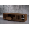 Furnitech Oliver 82" Oak Media Console In An Brown Finish - angled 2