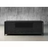 Furnitech Rafaela 86" Awesome Oak Media Console In Ebony With A Solid Steel Base - front - Furnitech Rafaela 86" Awesome Oak Media Console In Ebony With A Solid Steel Base - front