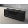 Furnitech Rafaela 86" Awesome Oak Media Console In Ebony With A Solid Steel Base - angled
