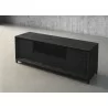 Furnitech Rafaela 86" Awesome Oak Media Console In Ebony With A Solid Steel Base - angled - Furnitech Rafaela 86" Awesome Oak Media Console In Ebony With A Solid Steel Base - angled