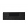 Furnitech Rafaela 86" Awesome Oak Media Console In Ebony With A Solid Steel Base - front