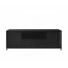 Furnitech Rafaela 86" Awesome Oak Media Console In Ebony With A Solid Steel Base - front - Furnitech Rafaela 86" Awesome Oak Media Console In Ebony With A Solid Steel Base - front