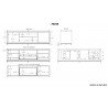 Furnitech Rafaela 86" Awesome Oak Media Console In Ebony With A Solid Steel Base - dimes
