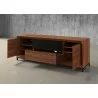 Furnitech Rafaela 86" Classic American Walnut Media Console - angled - Furnitech Rafaela 86" Classic American Walnut Media Console - angled