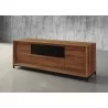 Furnitech Rafaela 86" Classic American Walnut Media Console - angled - Furnitech Rafaela 86" Classic American Walnut Media Console - angled