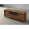 Furnitech Rafaela 86" Classic American Walnut Media Console - angled - Furnitech Rafaela 86" Classic American Walnut Media Console - angled