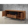 Furnitech Rafaela 86" Media Console With A Rich Honey Oak Finish - angled