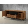 Furnitech Rafaela 86" Media Console With A Rich Honey Oak Finish - angled - Furnitech Rafaela 86" Media Console With A Rich Honey Oak Finish - angled