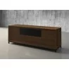 Furnitech Rafaela 86" Oak Media Console In A Rich Chocolate Brown Finish - angled - Furnitech Rafaela 86" Oak Media Console In A Rich Chocolate Brown Finish - angled