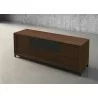 Furnitech Rafaela 86" Oak Media Console In A Rich Chocolate Brown Finish - angled - Furnitech Rafaela 86" Oak Media Console In A Rich Chocolate Brown Finish - angled