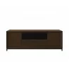 Furnitech Rafaela 86" Oak Media Console In A Rich Chocolate Brown Finish - front - Furnitech Rafaela 86" Oak Media Console In A Rich Chocolate Brown Finish - front
