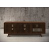 Furnitech Sophia 75" Mid-Century Modern Solid Pine Tvconsole/Sideboard With Slatted Doors In A Walnut Finish  - front