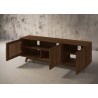 Furnitech Sophia 75" Mid-Century Modern Solid Pine Tvconsole/Sideboard With Slatted Doors In A Walnut Finish - angled