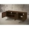 Furnitech Sophia 75" Mid-Century Modern Solid Pine Tvconsole/Sideboard With Slatted Doors In A Walnut Finish - angled - Furnitech Sophia 75" Mid-Century Modern Solid Pine Tvconsole/Sideboard With Slatted Doors In A Walnut Finish - angled