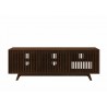 Furnitech Sophia 75" Mid-Century Modern Solid Pine Tvconsole/Sideboard With Slatted Doors In A Walnut Finish - front