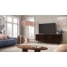 Furnitech Sophia 75" Mid-Century Modern Solid Pine Tvconsole/Sideboard With Slatted Doors In A Walnut Finish - lifestyle