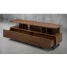 Furnitech Tango 75" Contemporary Media Console In A Rich Cognac Finish Over Brazilian Cherry - angled - Furnitech Tango 75" Contemporary Media Console In A Rich Cognac Finish Over Brazilian Cherry - angled