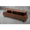 Furnitech Tango 75" Contemporary Media Console In A Rich Cognac Finish Over Brazilian Cherry - angled