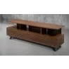 Furnitech Tango 75" Contemporary Media Console In A Rich Cognac Finish Over Brazilian Cherry - angled - Furnitech Tango 75" Contemporary Media Console In A Rich Cognac Finish Over Brazilian Cherry - angled