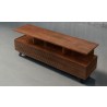 Furnitech Tango 75" Contemporary Media Console In A Rich Cognac Finish Over Brazilian Cherry - angled