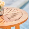 Vifah Kapalua Honey Eucalyptus Wooden Outdoor Bar Table, Closeup View