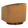 Sunpan Hazel Swivel Lounge Chair in Dark-Bronze Gold Sky - Back Side Angle