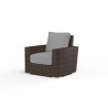 Montecito Club Chair in Canvas Granite w/ Self Welt - Front Side Angle
