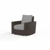 Montecito Club Chair in Canvas Granite w/ Self Welt - Front Side Angle - Montecito Club Chair in Canvas Granite w/ Self Welt - Front Side Angle