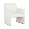 Sunpan Doreen Lounge Chair in Lux Brass -  Rubino White - Front Side Angle