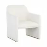 Sunpan Doreen Lounge Chair in Lux Brass -  Rubino White - Front Side Angle - Sunpan Doreen Lounge Chair in Lux Brass -  Rubino White - Front Side Angle