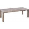 Alfresco Home Malvern 71" Rectangular Wood Dining Table w/ Umbrella Hole - Front Side Angle