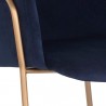 Sunpan Odesa Dining Armchair Abbington Navy - Seat Closeup Angle