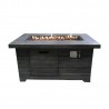 Crawford and Burke Alcedo Weathered Brown Wood Rectangular Gas Fire Pit, Frontview