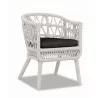 Dana Rope Dining Chair in Spectrum Carbon w/ Self Welt - Front Side Angle - Dana Rope Dining Chair in Spectrum Carbon w/ Self Welt - Front Side Angle