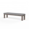 Laguna Dining Bench in Canvas Granite, No Welt - Front Side Angle