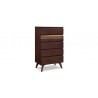 Azara Five Drawer Chest - Side Angled