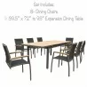 Bellini Home and Garden Galliano 9 Pc Dining Set In LavaSet - Bellini Home and Garden Galliano 9 Pc Dining Set In LavaSet