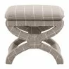 Gaston Ottoman - Windowpane Pebble - Front Angle - Gaston Ottoman - Windowpane Pebble - Front Angle