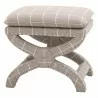 Gaston Ottoman - Windowpane Pebble - Front Side Angle - Gaston Ottoman - Windowpane Pebble - Front Side Angle