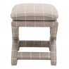 Gaston Ottoman - Windowpane Pebble - Side Angle