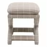 Gaston Ottoman - Windowpane Pebble - Side Angle - Gaston Ottoman - Windowpane Pebble - Side Angle