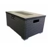 Crawford and Burke Auburn Dark Brown Woven Gas Fire Pit Table and Propane Tank Protector, Sideview - Crawford and Burke Auburn Dark Brown Woven Gas Fire Pit Table and Propane Tank Protector, Sideview