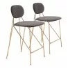 Georges Counter Stool Gray & Gold - Duo - Georges Counter Stool Gray & Gold - Duo