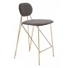 Georges Counter Stool Gray & Gold - Angled  - Georges Counter Stool Gray & Gold - Angled 