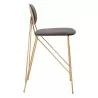Georges Counter Stool Gray & Gold - Side - Georges Counter Stool Gray & Gold - Side